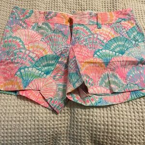 Callahan Pink Teal Gray Bermudas Vibrant Pattern